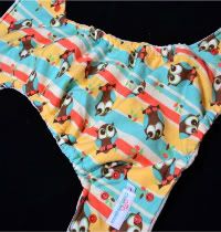 D&G Owls Bamboo Velour/Hemp Fitted Diaper-Large