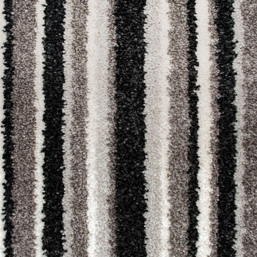 Grey / Black Striped Extra Deep Pile Carpet Hessian Backed Quality Saxony Stairs eBay