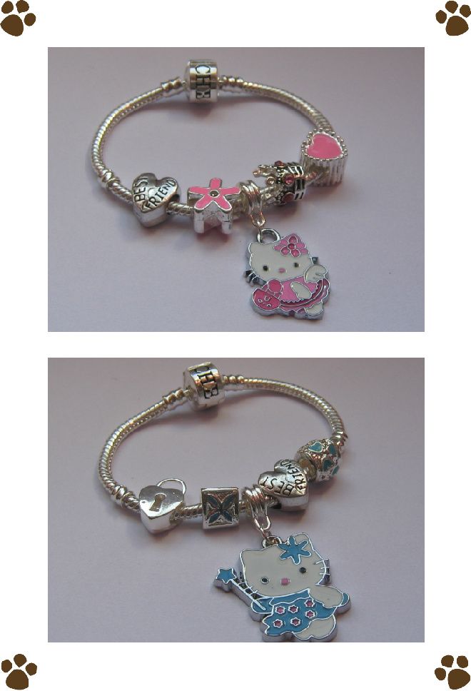 Hello Kitty Best Friends Childrens Babies Charm Bracelet Pink Blue Gift