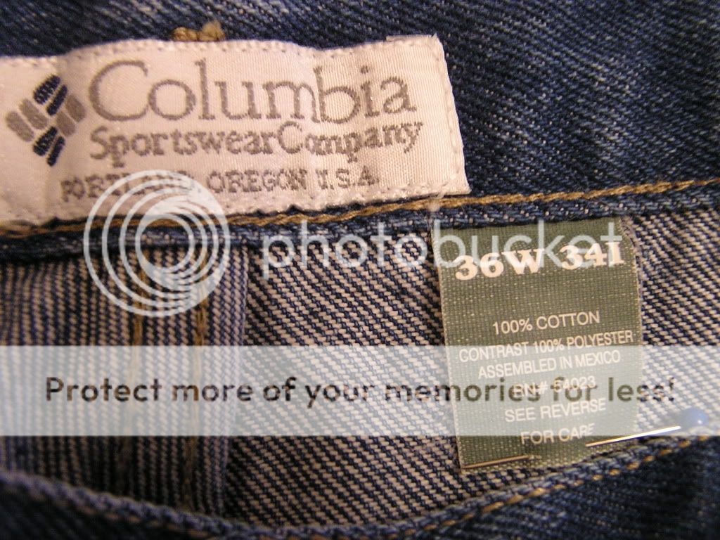 MENS COLUMBIA MEDIUM WASH 5 POCKET TOUGH MOTHER JEANS Sz 36/34 NWT 