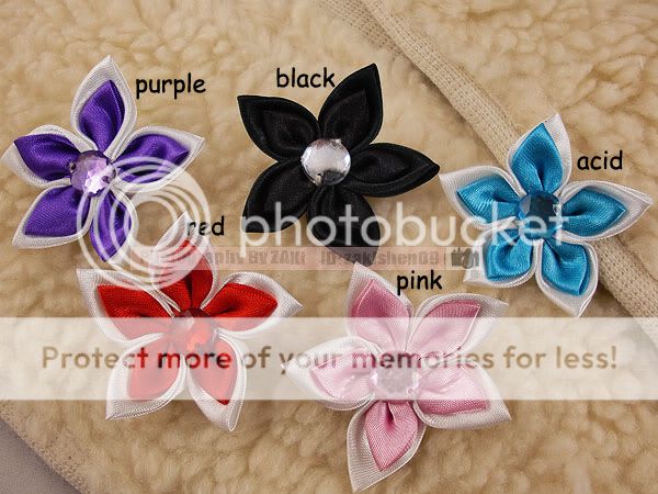 pair of flower hair clips bows double layer boutique  