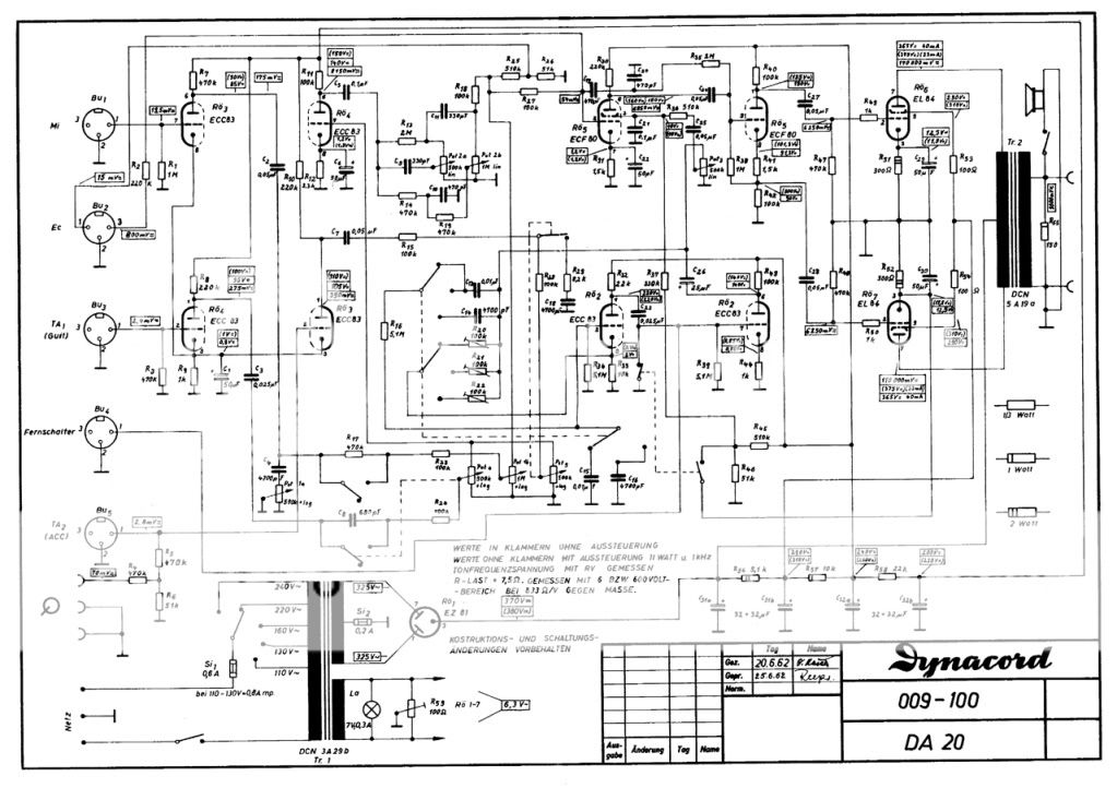 Dynacord DA-20 Schematic Photo by doctorgoodfellow | Photobucket