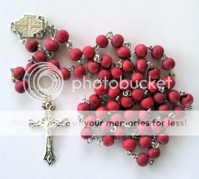 Catholic Rosary Beads Necklace Christian Pray Cross Bless Wooden Holy 