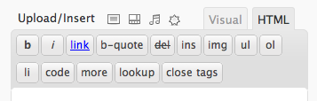 default buttons in wordpress editor